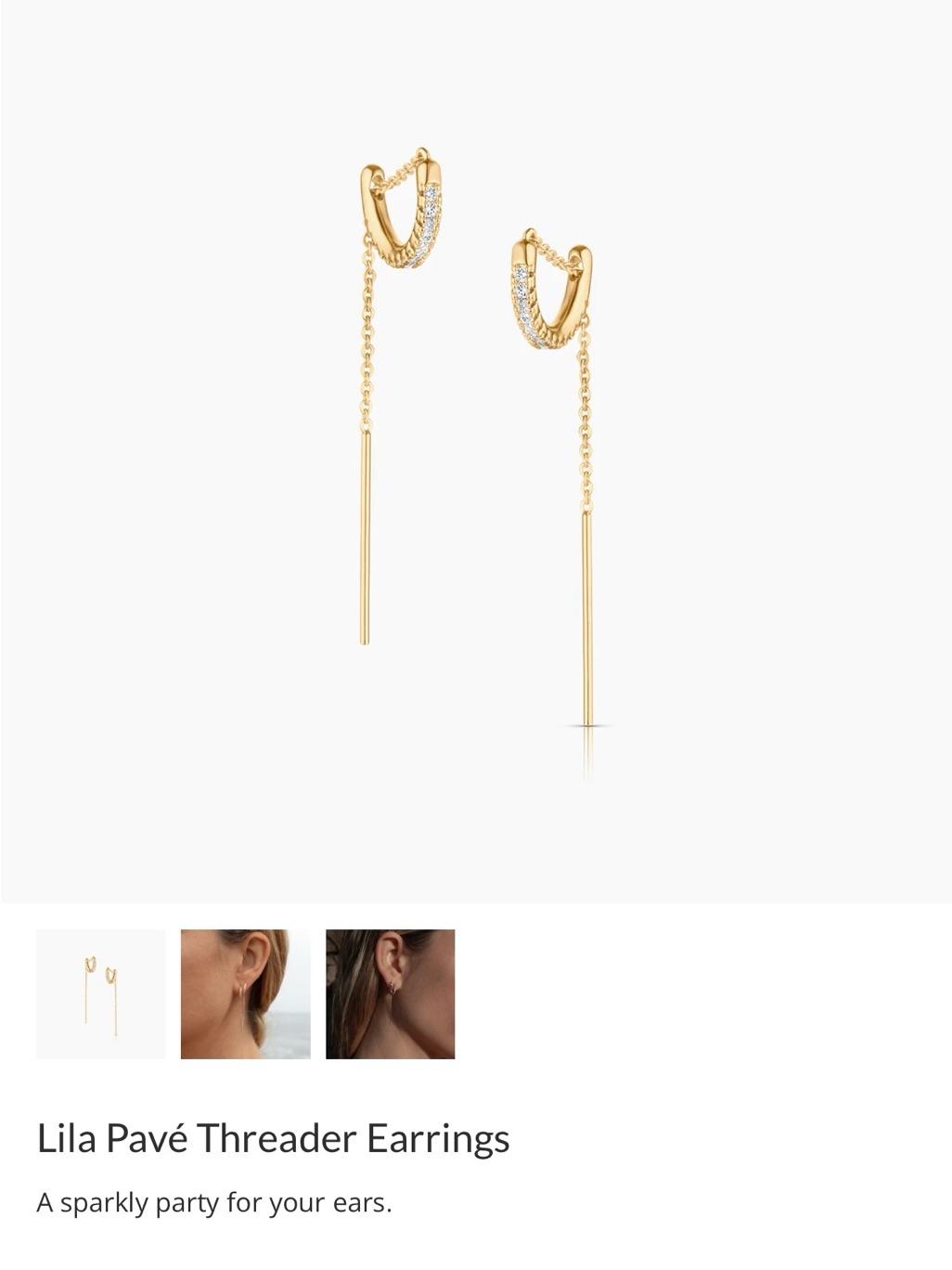 Thatch Lila Pav Threader Earrings - Gold — image 2 of 8